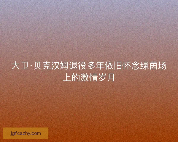 大卫·贝克汉姆退役多年依旧怀念绿茵场上的激情岁月