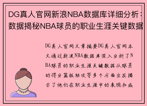 DG真人官网新浪NBA数据库详细分析：数据揭秘NBA球员的职业生涯关键数据