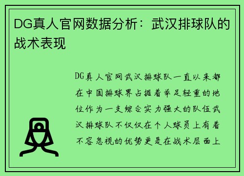 DG真人官网数据分析：武汉排球队的战术表现